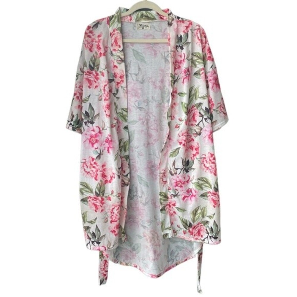 Show Me Your Mumu Brie Floral Pink White Robe